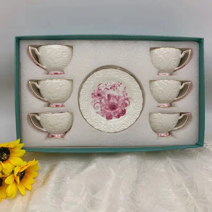 Exquisite Afternoon Tea Coffee Cup & Saucer Sets w/Gold Trim