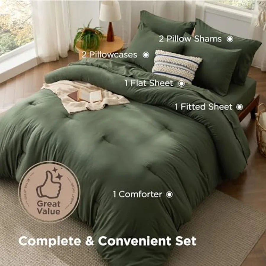 California King Comforter Set – Dusty Blue option beautifully arranged atop a stylishly made bed.
