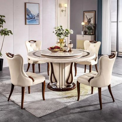 European Round Dining Table Set for 6