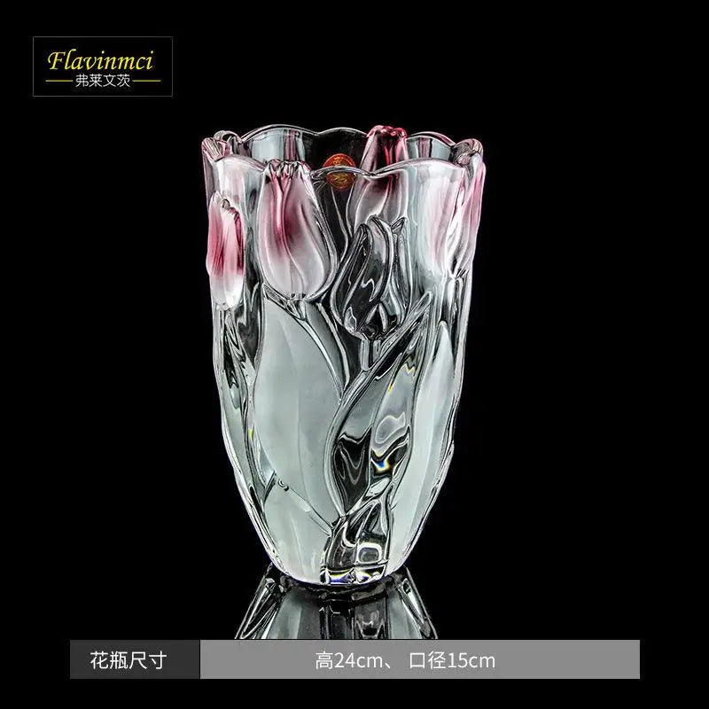 Modern/European Style Decorative Crystal Glass Flower Vase 