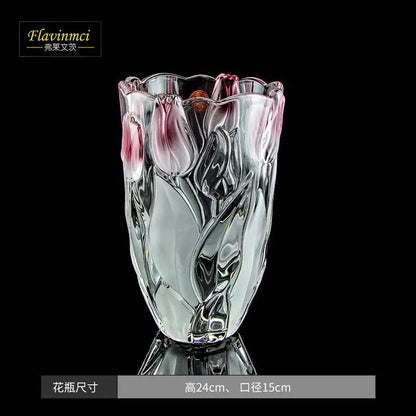 Modern/European Style Decorative Crystal Glass Flower Vase 