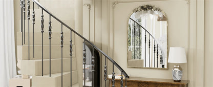 Vintage/Baroque Arched Brass Wall Mirror