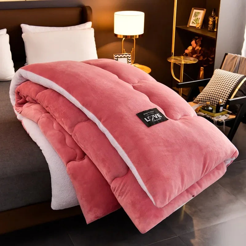 Grey Extra Large Double-Sided Velvet Blanket, ideal for adding warmth and comfort to your bedroom.