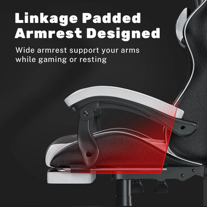 Ergonomic Design Tall Gaming Chair w/Footrest