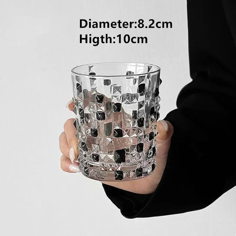 Durable Hand-Carved 6-Piece Cut-Crystal Tumblers Set designed to withstand heat, ideal for all types of drinks.
