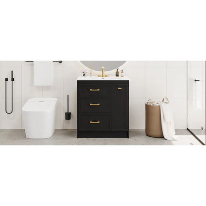 Classic 30" Bathroom Vanity Set w/Premium Ceramic Sink