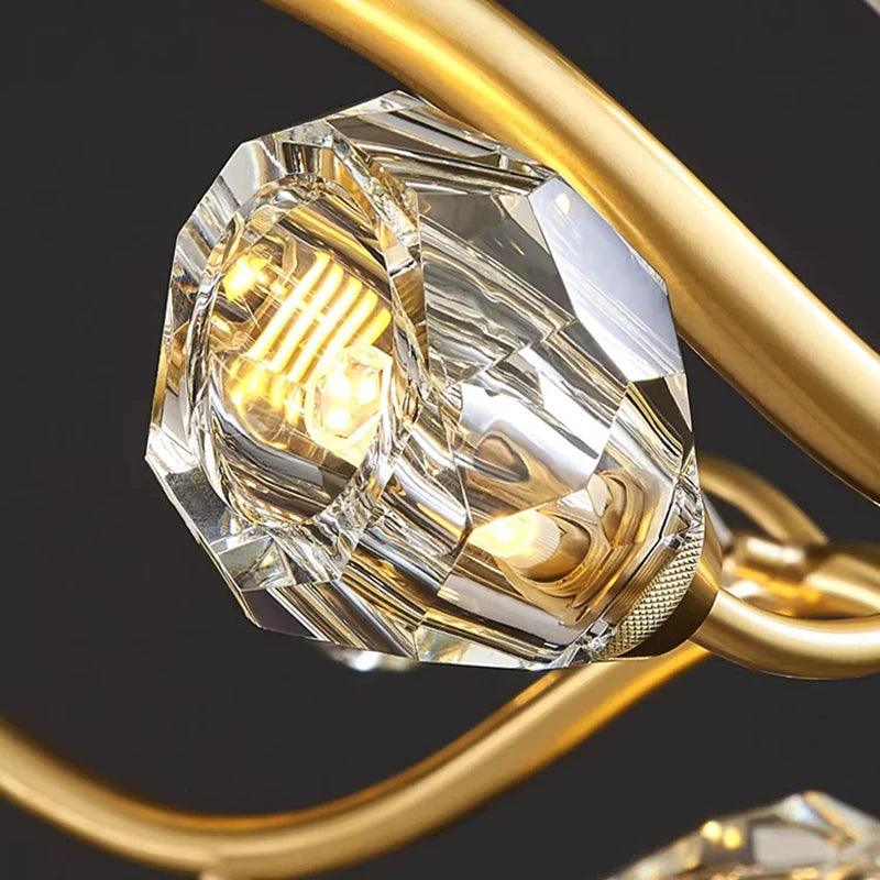 Modern Luxury Copper Spiral Design Chandelier