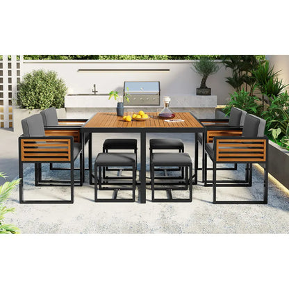 Acacia Wood 9-Piece Patio Dining Set