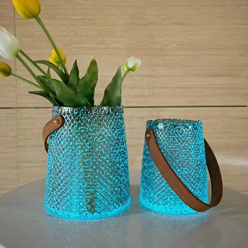Luminous Ornamental Glass Flower Vase