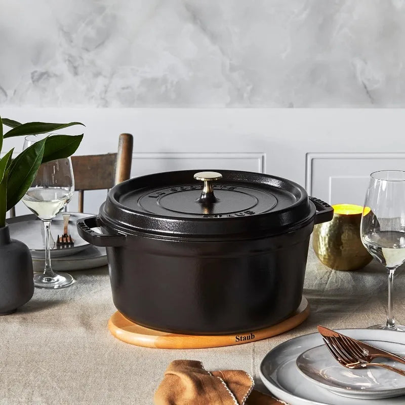 STAUB 7QT Cast Iron Round Dutch Oven