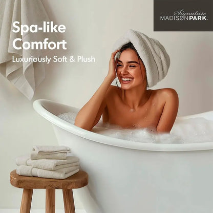 Modern 8-Piece Natural Ultra-soft 100% Cotton Towel Set