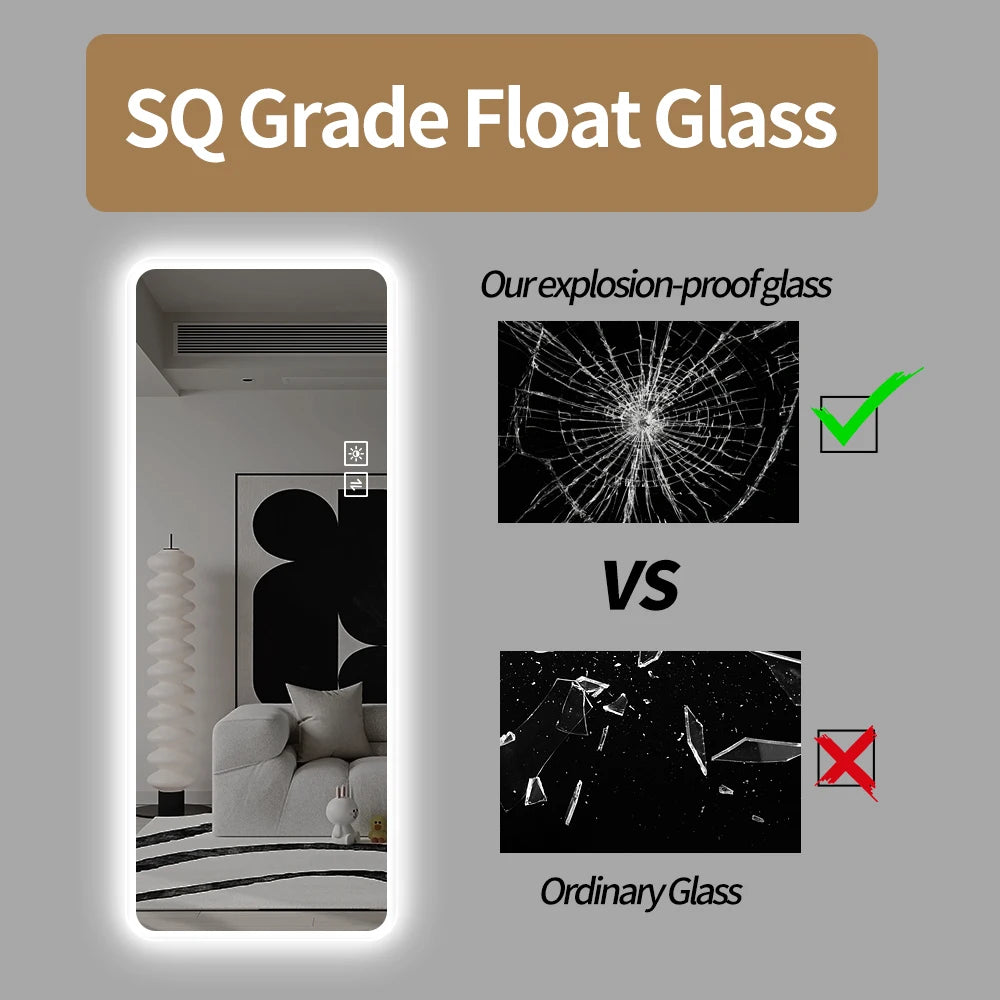 Artsy & Modern 65" Tall LED Lamp Full Length Mirror