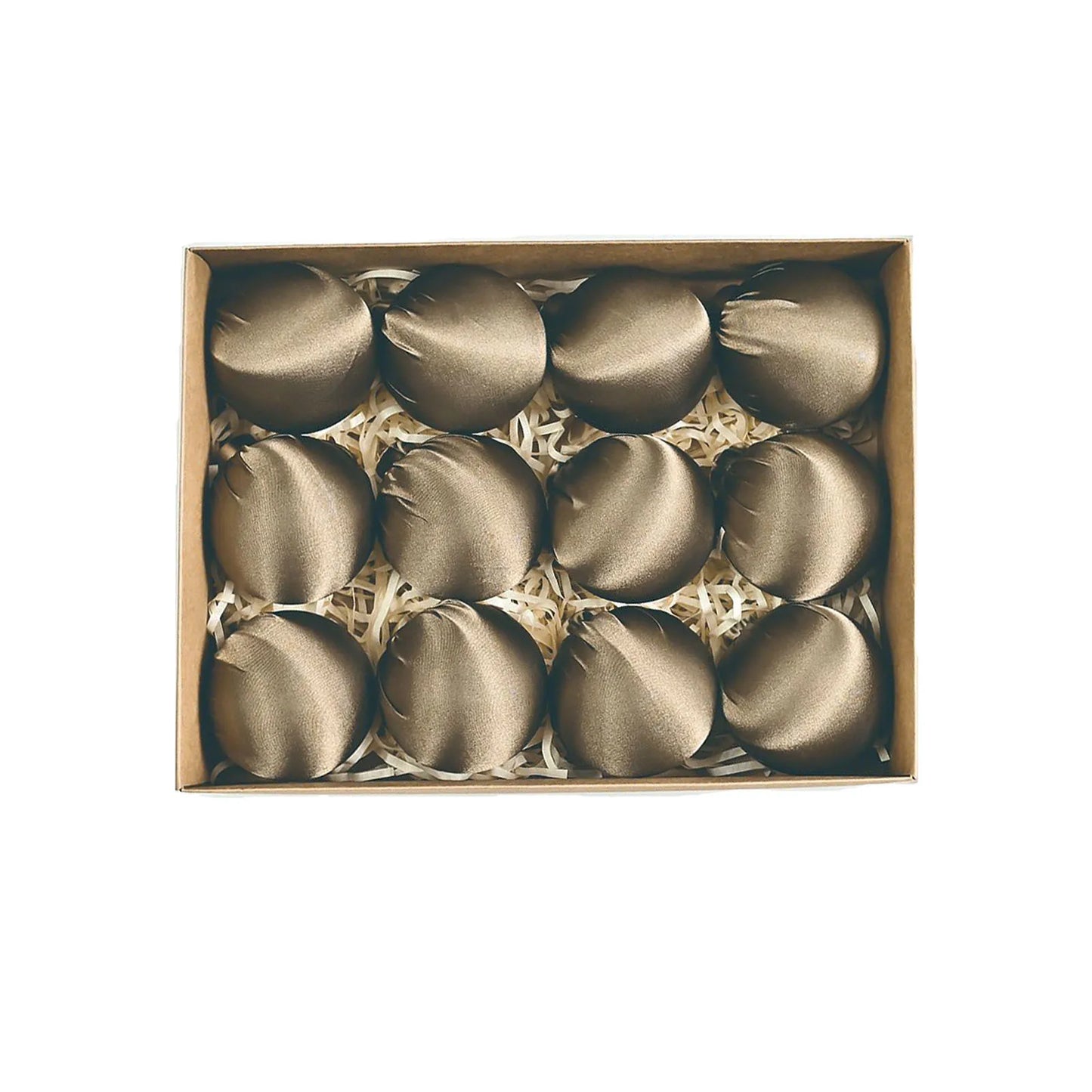 Richard playful assortment of satin silk ball ornaments in various decorative patterns, perfect for a fun and stylish Christmas.