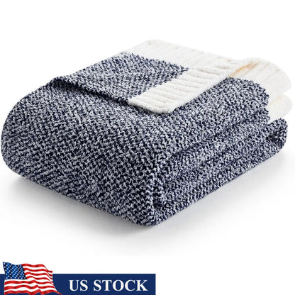 Super Soft & Lightweight Heather Navy Microfiber Throw Blanket