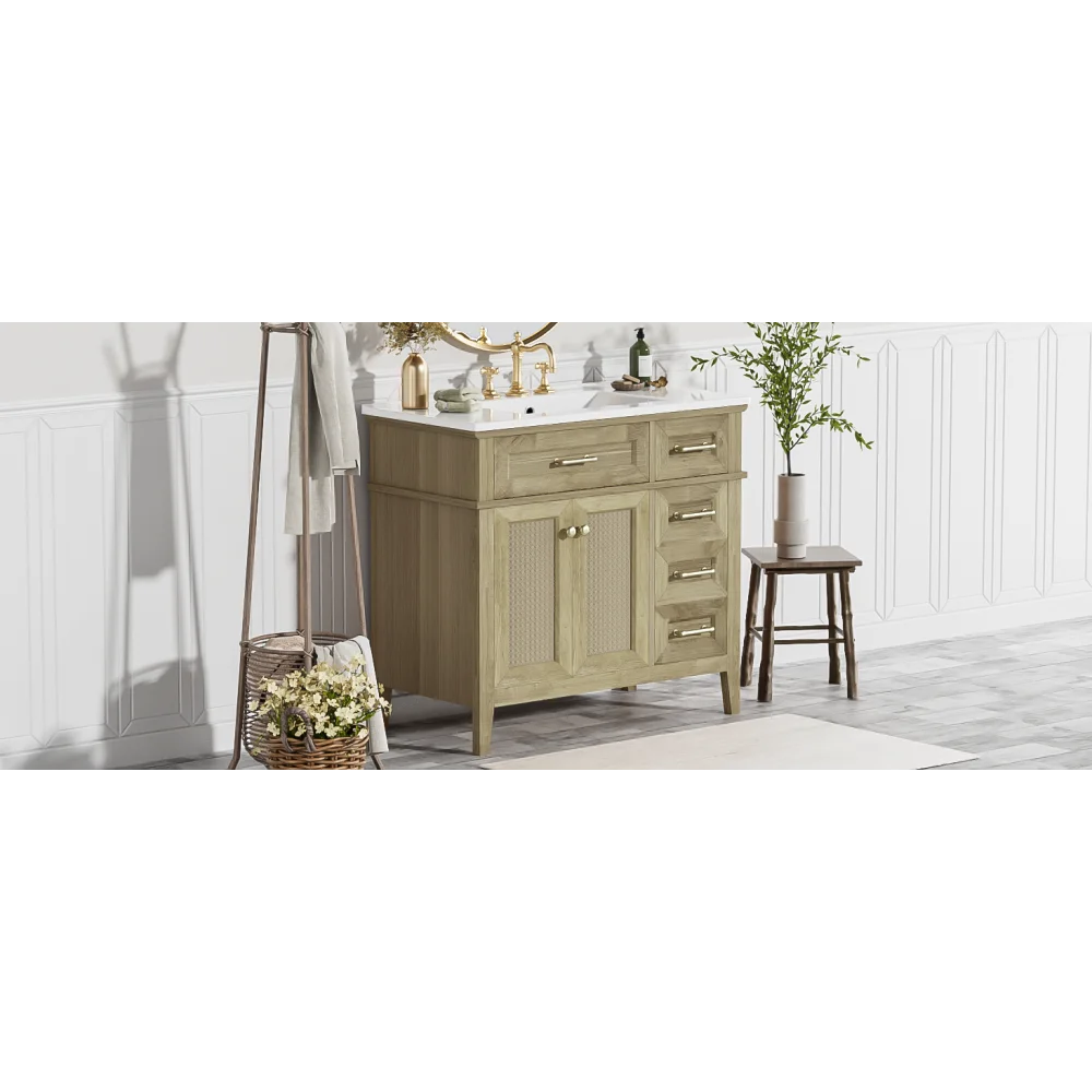 Classic & Elegant 36" Bathroom Vanity with Ceramic Sink