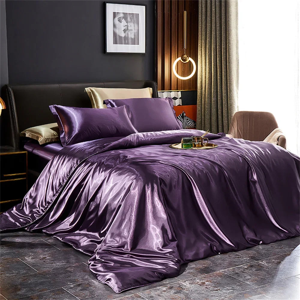 Modern Solid Color Luxury Duvet Bedding Set 
