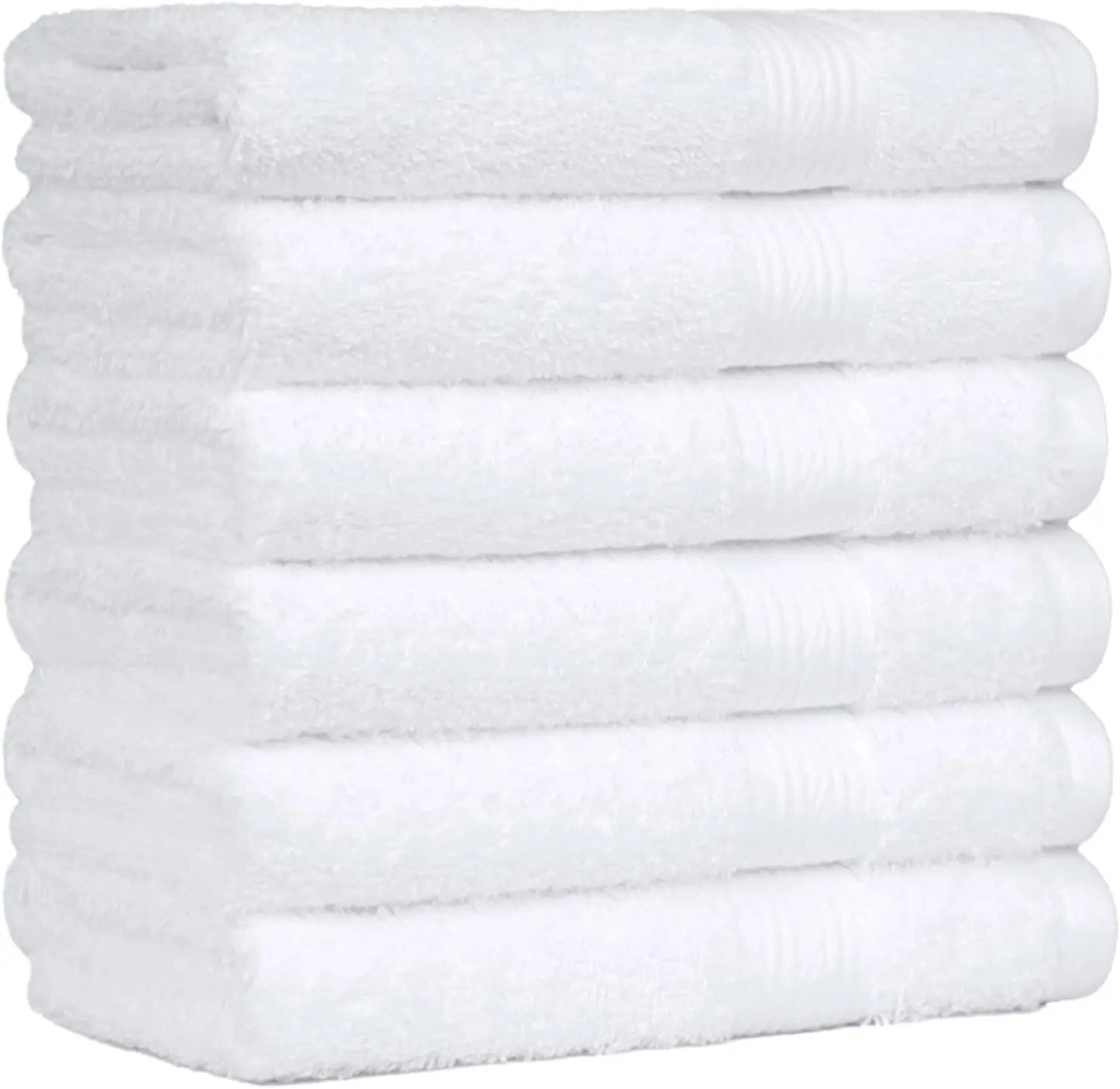 The Luxury 6-Piece Cotton Bath Towel Set displayed in a luxurious bathroom setting, perfect for everyday use and decor. Luxury cotton towel set.