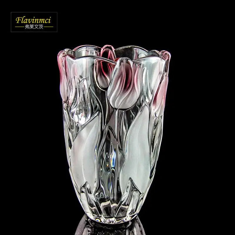 Modern/European Style Decorative Crystal Glass Flower Vase 