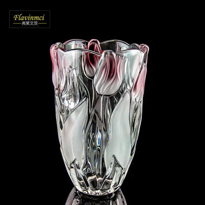 Modern/European Style Decorative Crystal Glass Flower Vase 