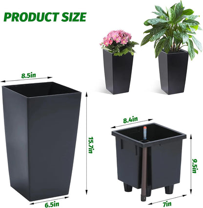Stylish Tall Indoor/Outdoor Rectangular Planters(Set of 2)