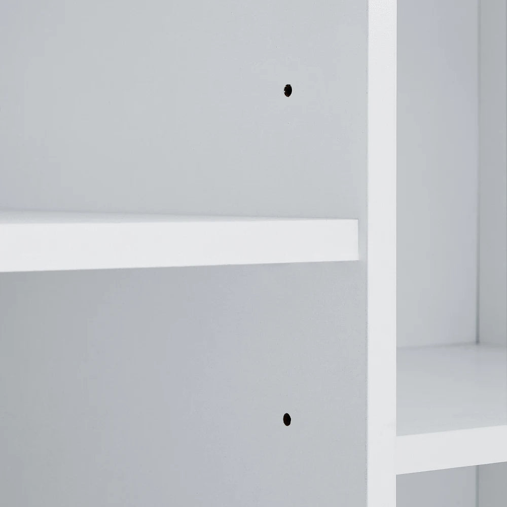 Contemporary 68" Freestanding White Open Hamper Cabinet