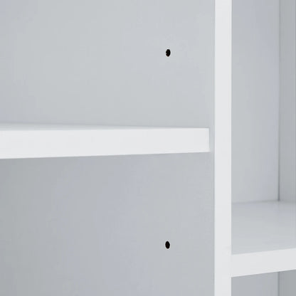 Contemporary 68" Freestanding White Open Hamper Cabinet
