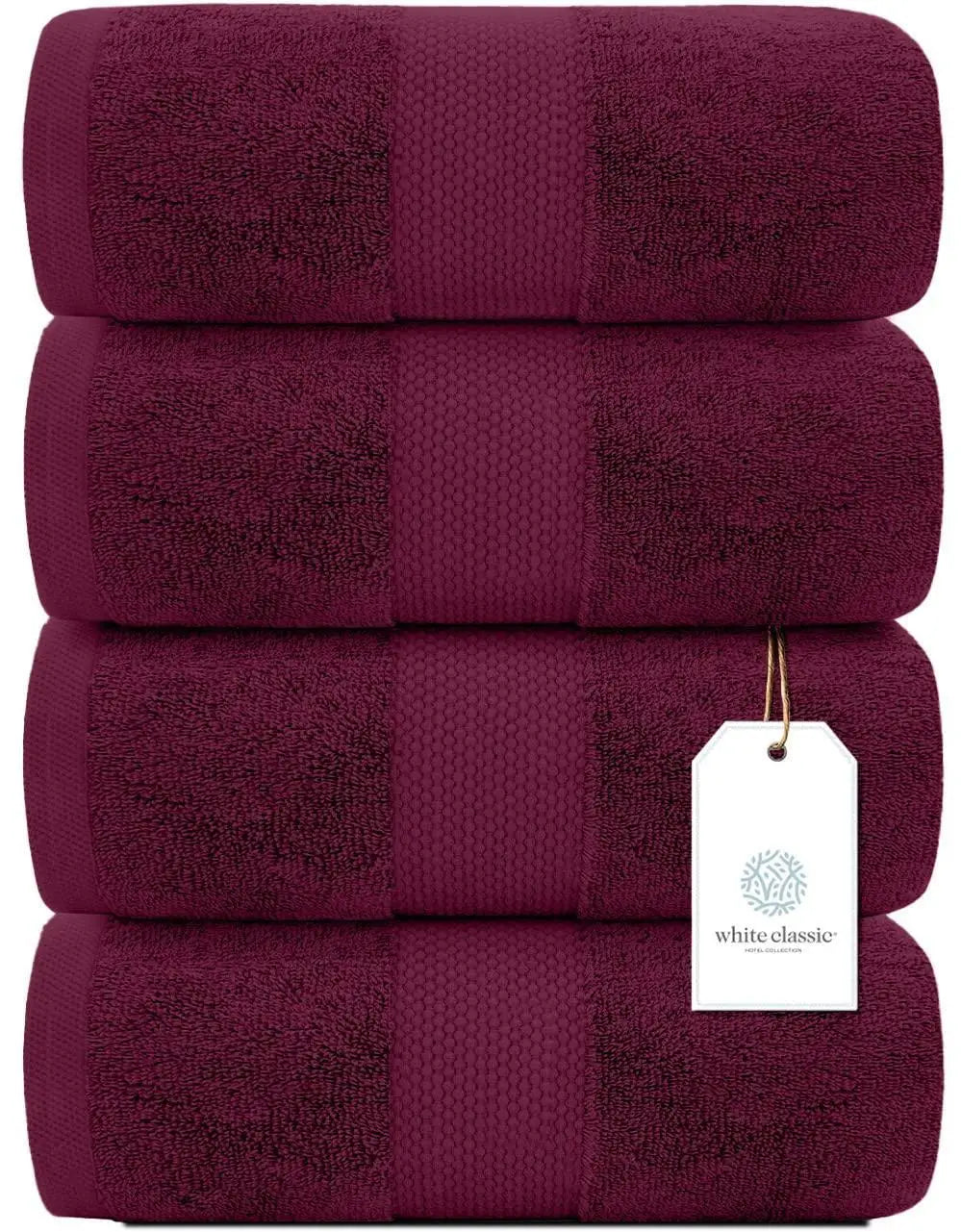 Wine Red Bath Towels-Set of 4