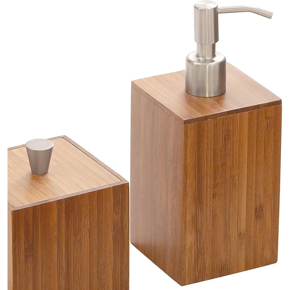 Elegant 5-Piece 100% Bamboo Bath and Vanity Set