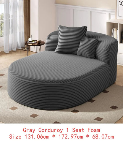 Oversized & Versatile Curved Chaise Lounge Sofa