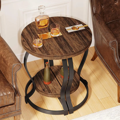 Elegant Vintage Style Half Moon Side Table for Living Room