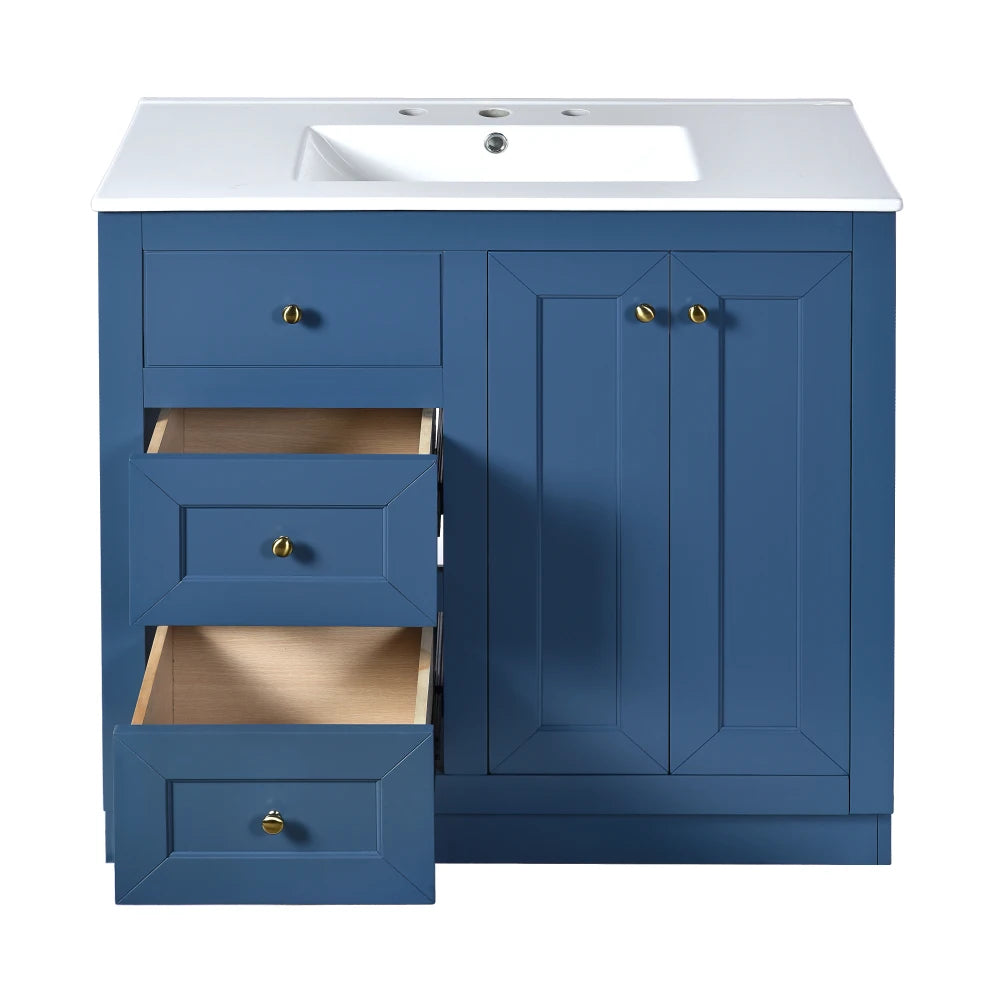 36" Bathroom Vanity with Ceramic Sink