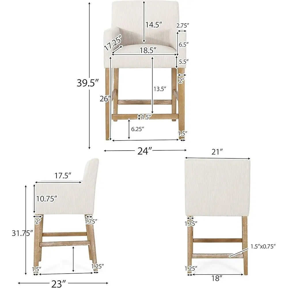 Contemporary Upholstered Counter Stools ~ Set of 2