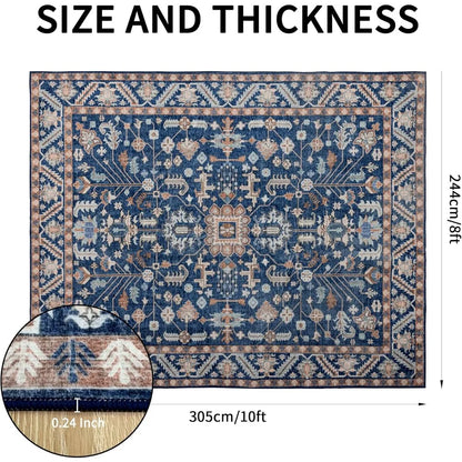 Modern & Soft  8' x 10' Low Pile Navy Blue Area Rug