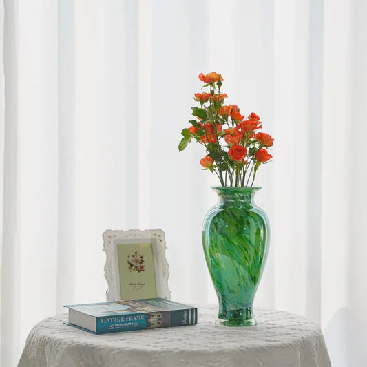 Classic 11.5" Mouth Blown Vertsatile Green Vase 