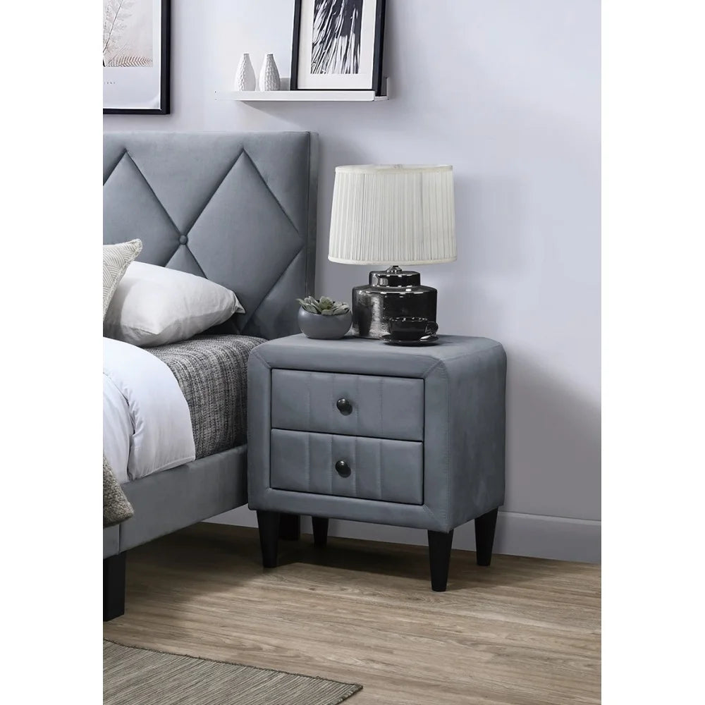 Elegant Velvet Bedside Table/Night Table~Adds a Touch of Sophistication to any Bedroom