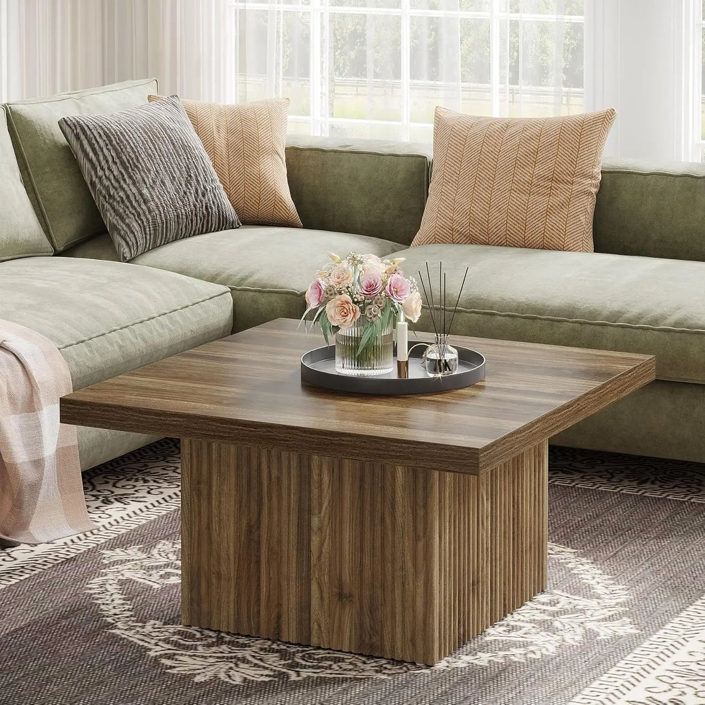 Elegant Mid-Century Modern Square Coffee Table