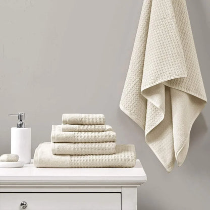 Modern Luxurious 100% Cotton Natural Color Bath Towel 6-Piece Set