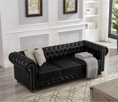 Classic & Luxurious 3-Seater Chesterfield Sofa w/Nailhead Trim