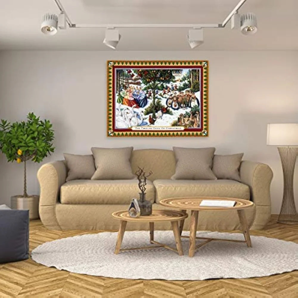 Festive Woven Tapestry Wall Hanging Art