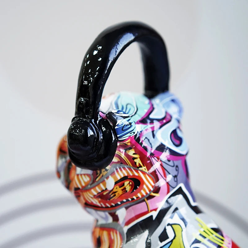 Resin Graffiti Art Figurine-Earphone Dog