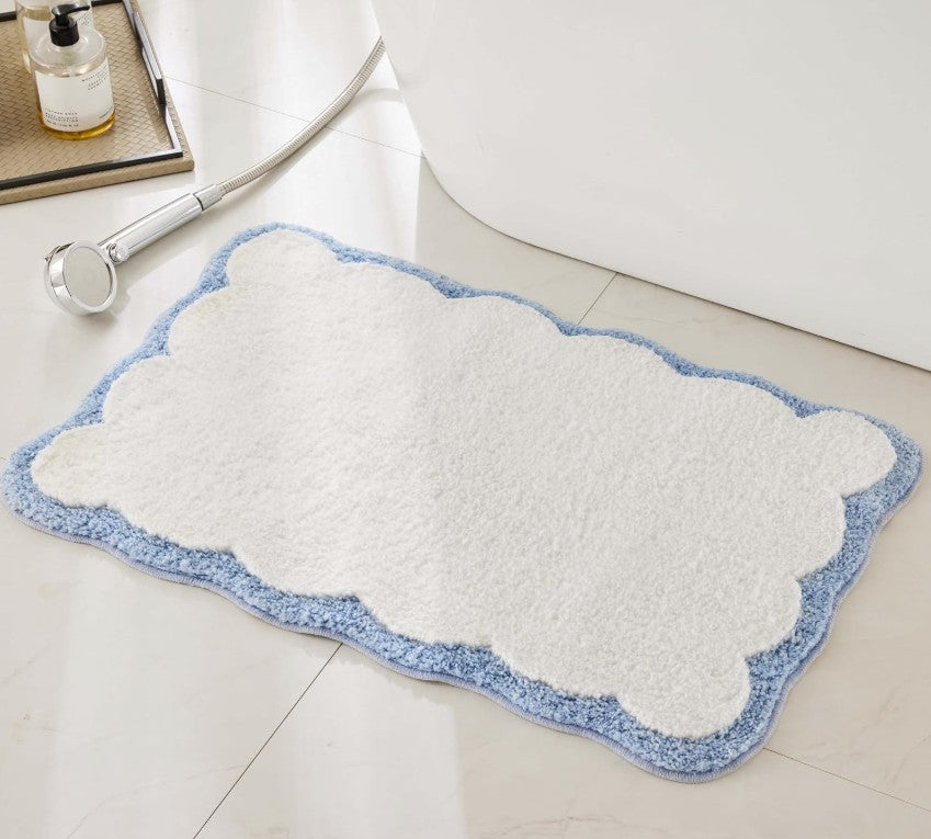 20 x 30 Cotton Bath Rug showcased against a backdrop of natural wood accents in a stylish bathroom