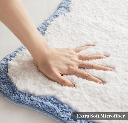 20 x 30 Cotton Bath Rug with scalloped edges, a stylish addition to modern and traditional decor