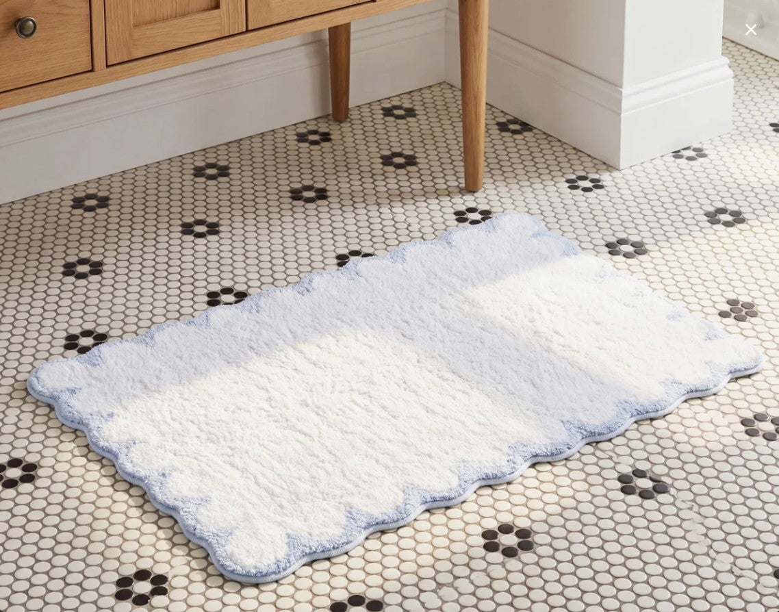 20 x 30 Cotton Bath Rug in a contemporary bathroom setup, enhancing the overall aesthetics of the space