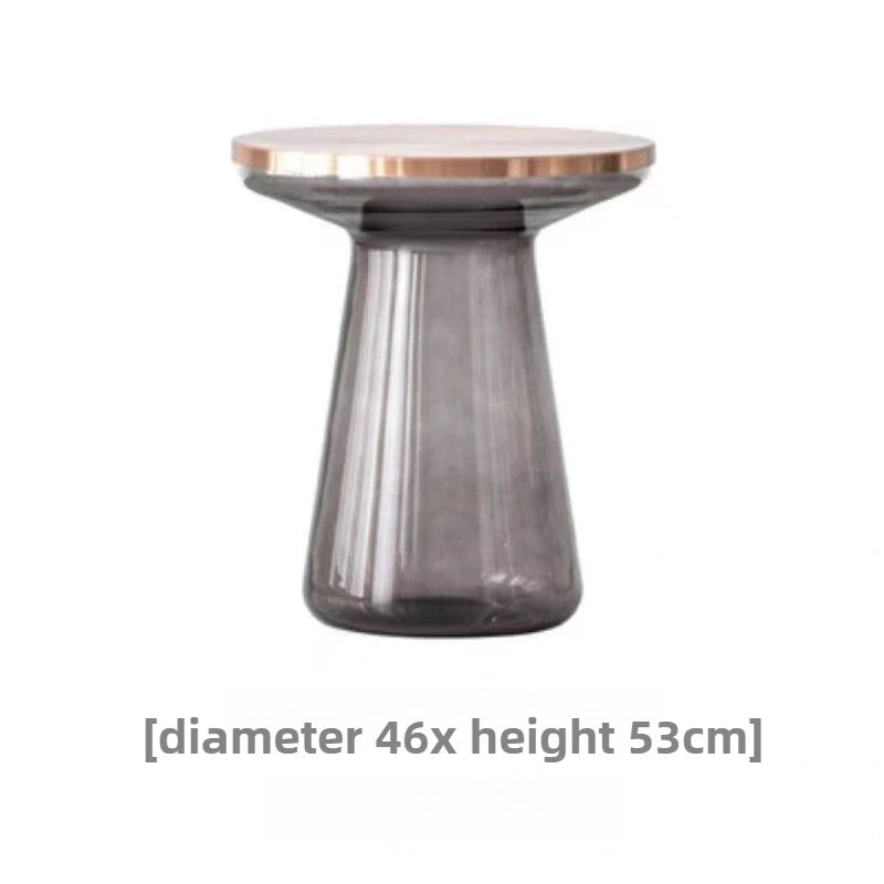 Unique mushroom-style of the Luxurious Modern Round Coffee Table showcased in an elegant décor.