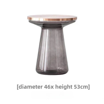 Unique mushroom-style of the Luxurious Modern Round Coffee Table showcased in an elegant décor.