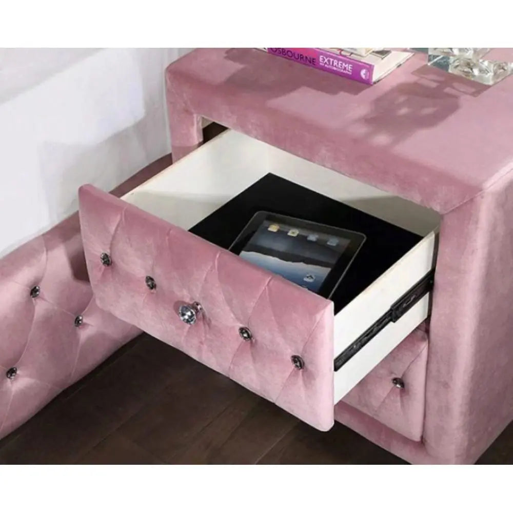 Elegant Velvet Bedside Table/Night Table~Adds a Touch of Sophistication to any Bedroom