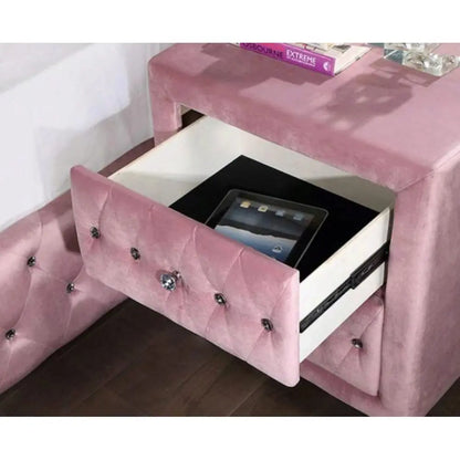 Elegant Velvet Bedside Table/Night Table~Adds a Touch of Sophistication to any Bedroom