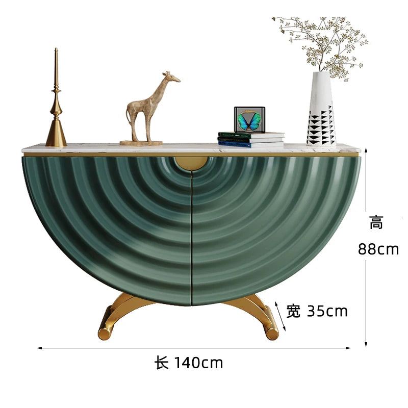 Modern, Luxurious & Stylish Semi-Circular Entrance Table w/Faux Marble Top