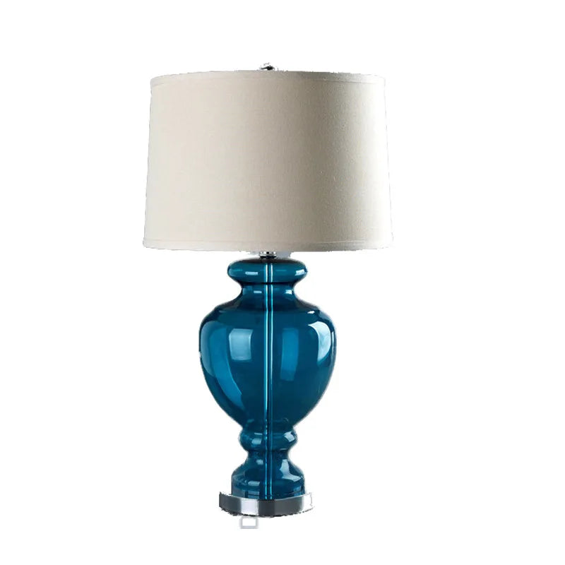 Blue Gourd Vase Glass Table Lamp