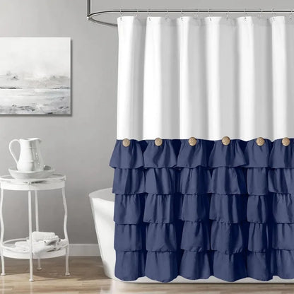Farmhouse 72"x72" Fabric Shower Curtain Set